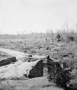 civil war photo of destroyed stone bridge