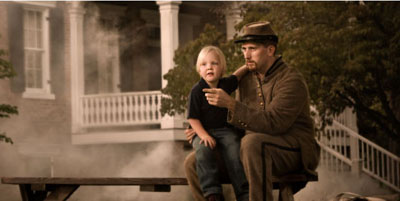 child with civil war reenactor