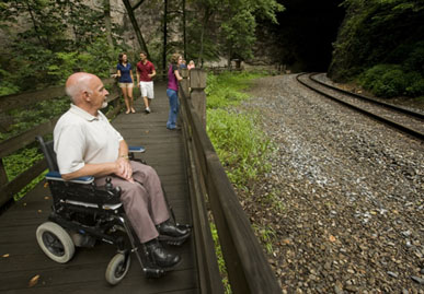 accessible path at Natural Tunnel State Park